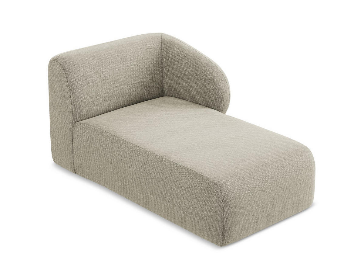 SOFAELEMENT Rechts Bouclé Stoff Grau - Taupe/Schwarz, Holzwerkstoff/Kunststoff (91/75/166cm) - Makamii