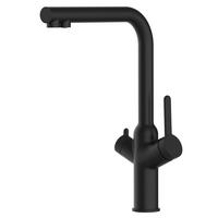 3-WEGE-KÜCHENARMATUR, Schwarz Matt, 360° schwenkbar - Schwarz, Metall (22.5/34.8/22.5cm) - VIZIO