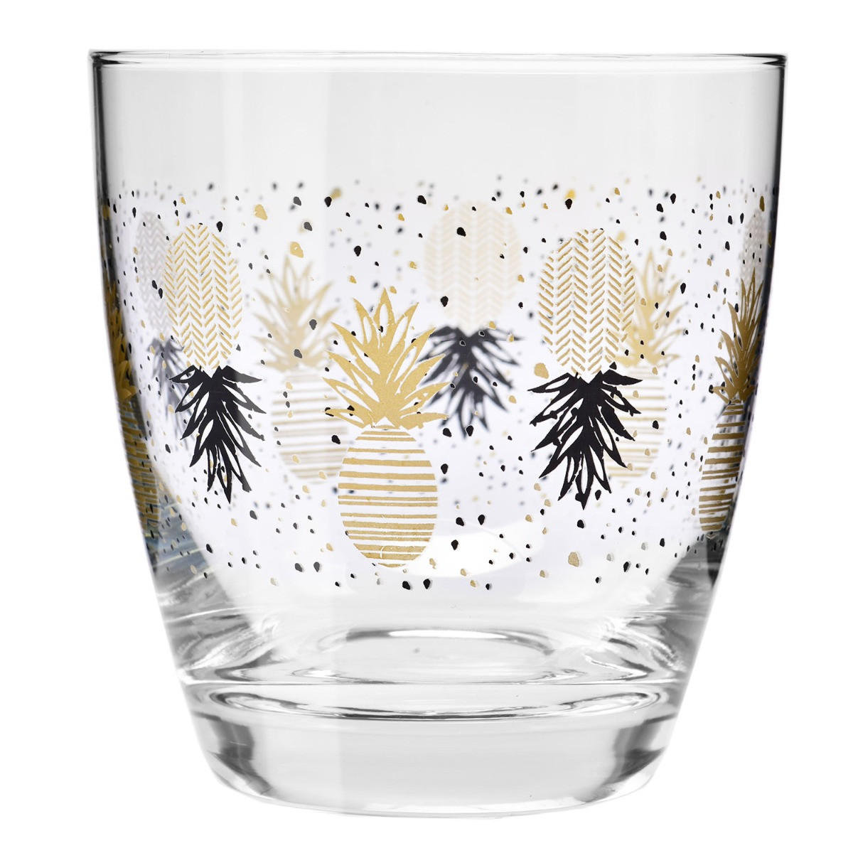 TRINKGLÄSER DECO ANANAS, 2ER-SET, 370 ML - Transparent, Glas (0.37L) - Krosno Glass
