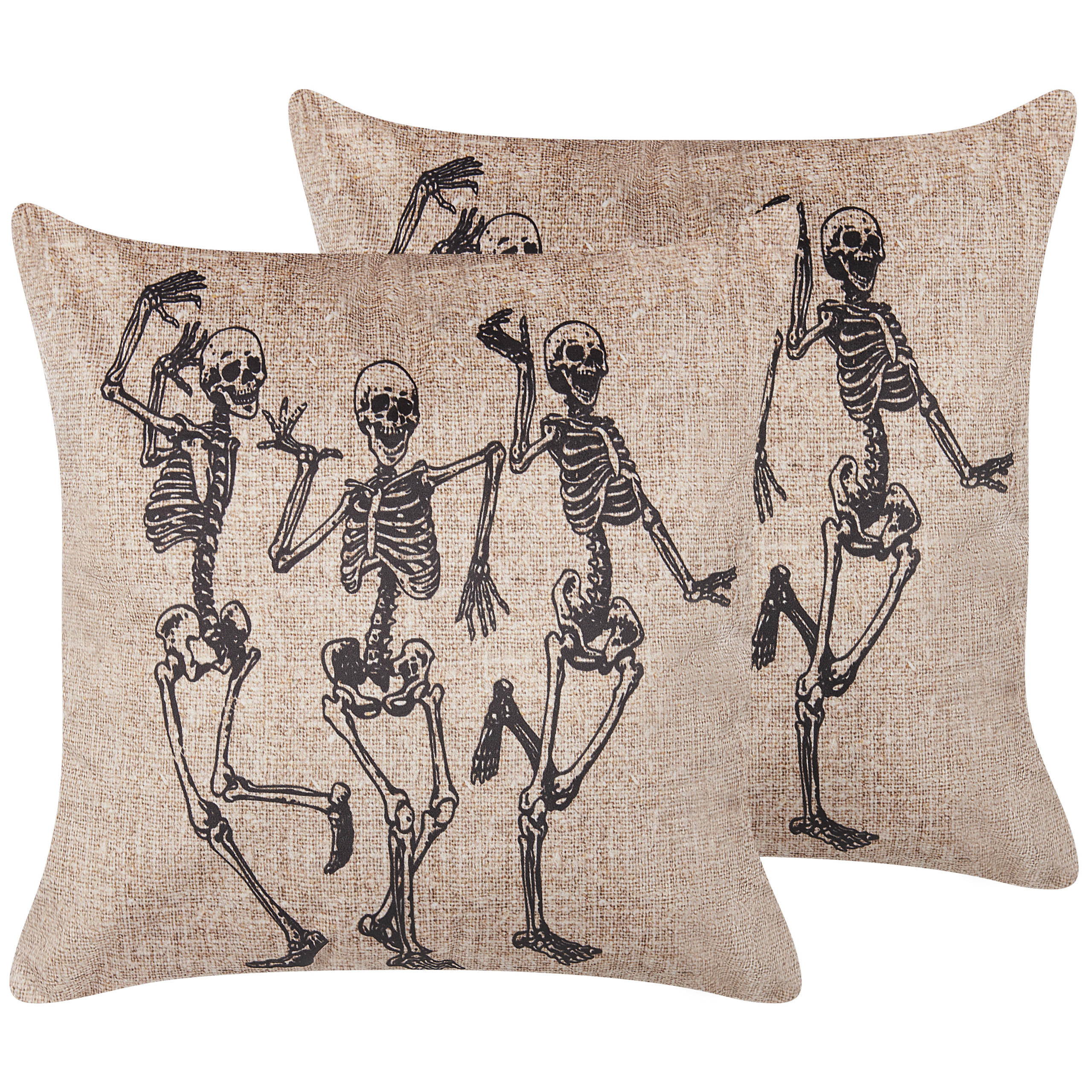 DEKOKISSEN 2er-Set Hellbeige 45/45 cm Mortesti - Beige, Textil (45/45cm) - Beliani