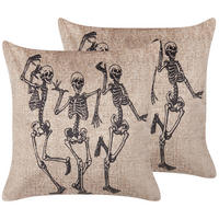 DEKOKISSEN 2er-Set Hellbeige 45/45 cm Mortesti - Beige, Textil (45/45cm) - Beliani