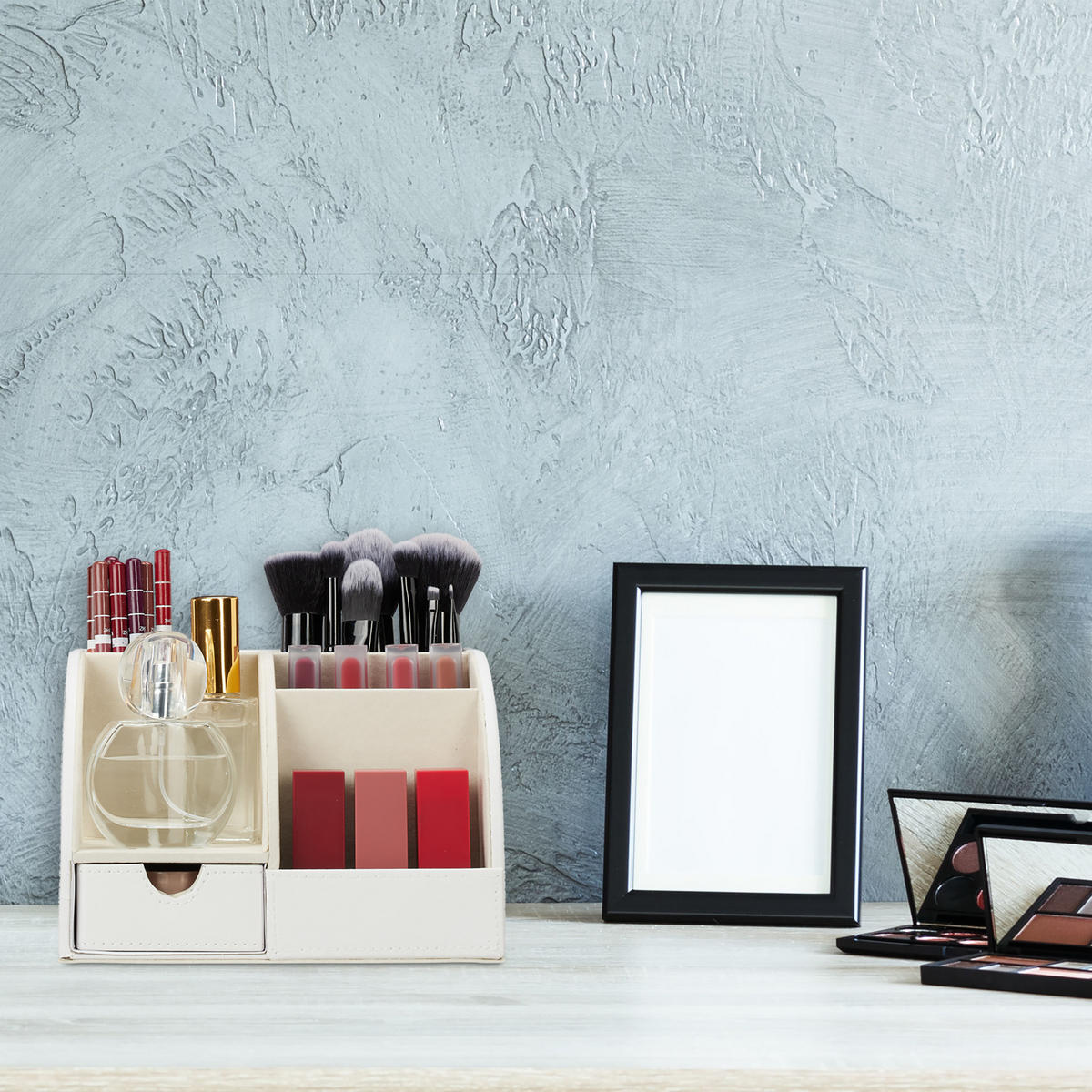 SCHREIBTISCHORGANIZER - Weiß, Wellpappe/Kunststoff (15/19/13cm) - Relaxdays