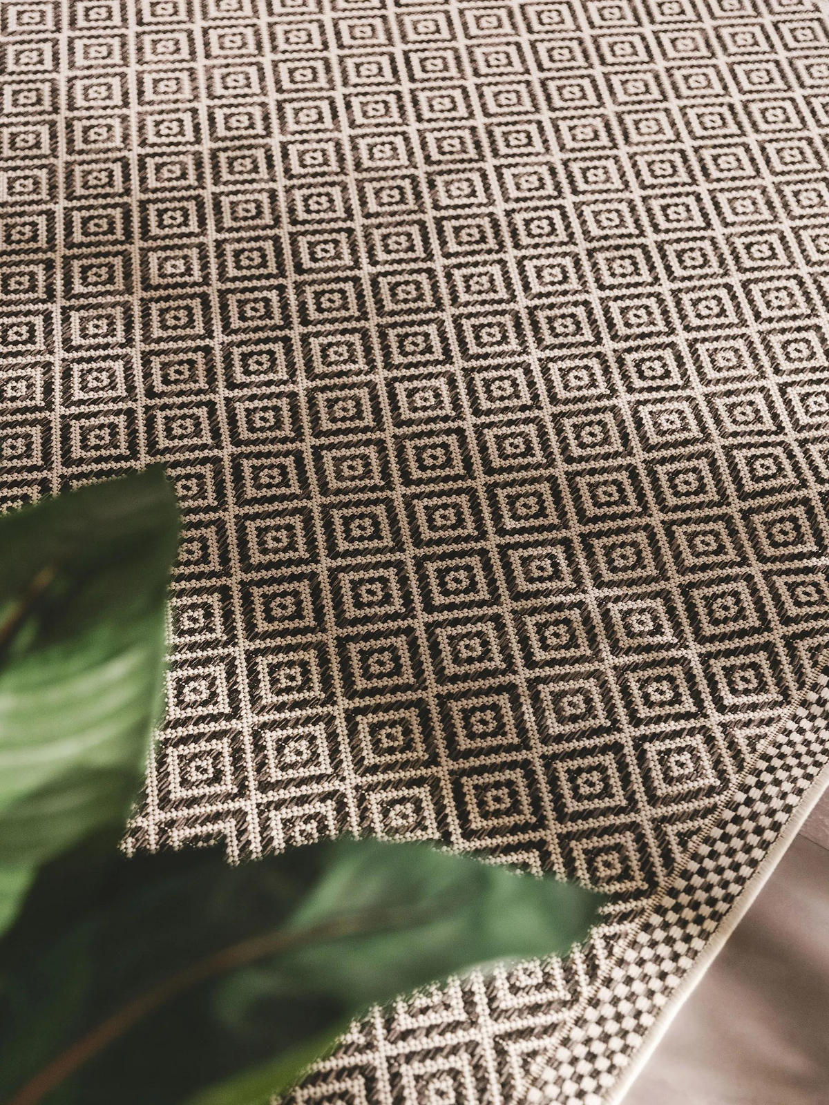 OUTDOORTEPPICH Cleo Weiß/Schwarz 200x290 cm - Weiß, Textil (200/290cm) - benuta Nest