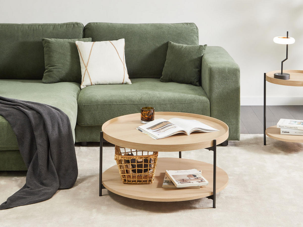 COUCHTISCH Braun Lander - Schwarz/Braun, Holzwerkstoff (78/78/40cm) - Beliani