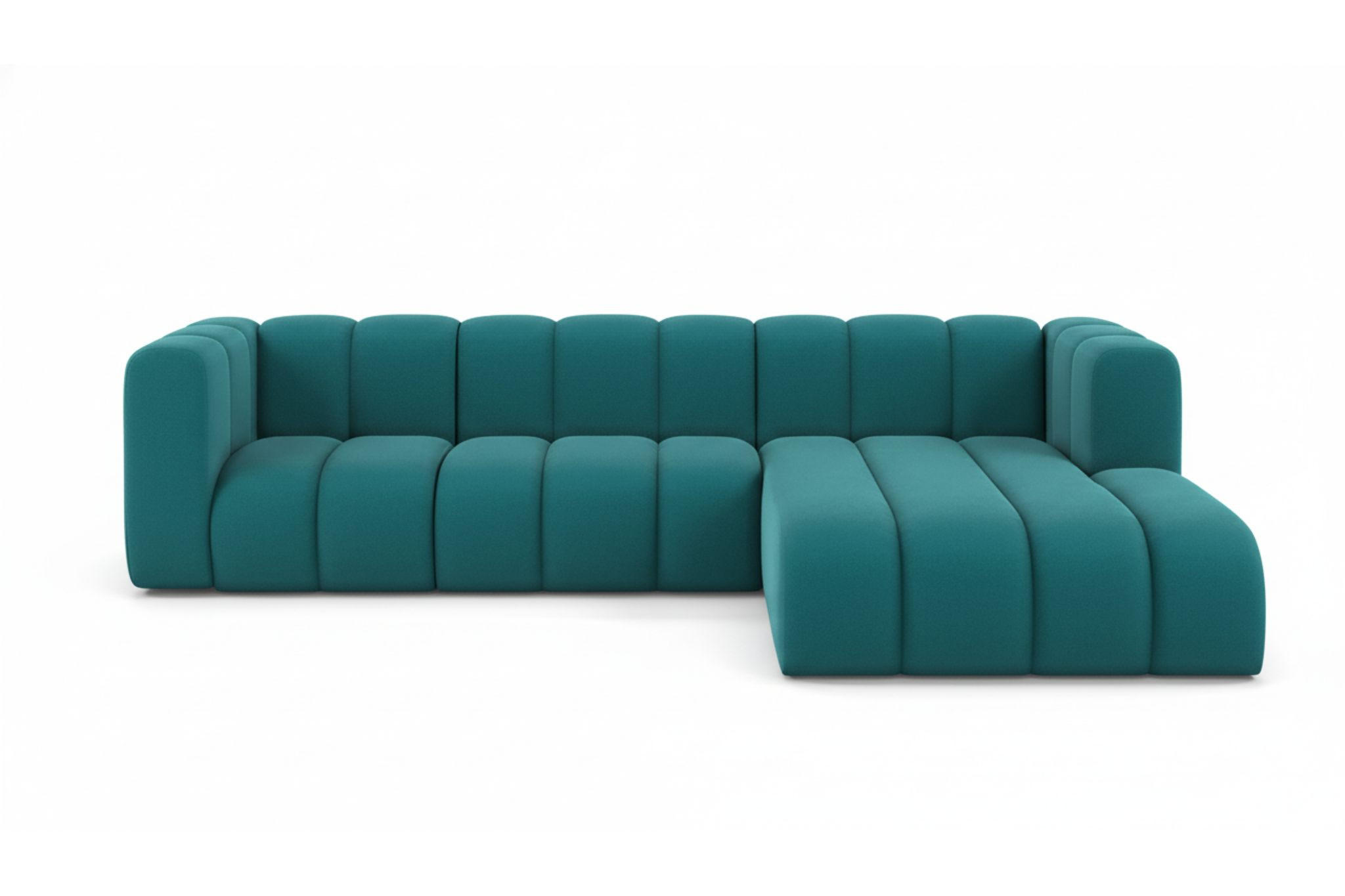 ECKSOFA L-Form Grand L 287 cm, Veloursstoff Salvador, Azurblau, Rechts - Blau, Holz (287/179cm) - Kaiser Möbel