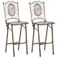 GARTEN-BARHOCKER Schwarz Bormio - Schwarz, Metall (38/122/44cm) - Beliani
