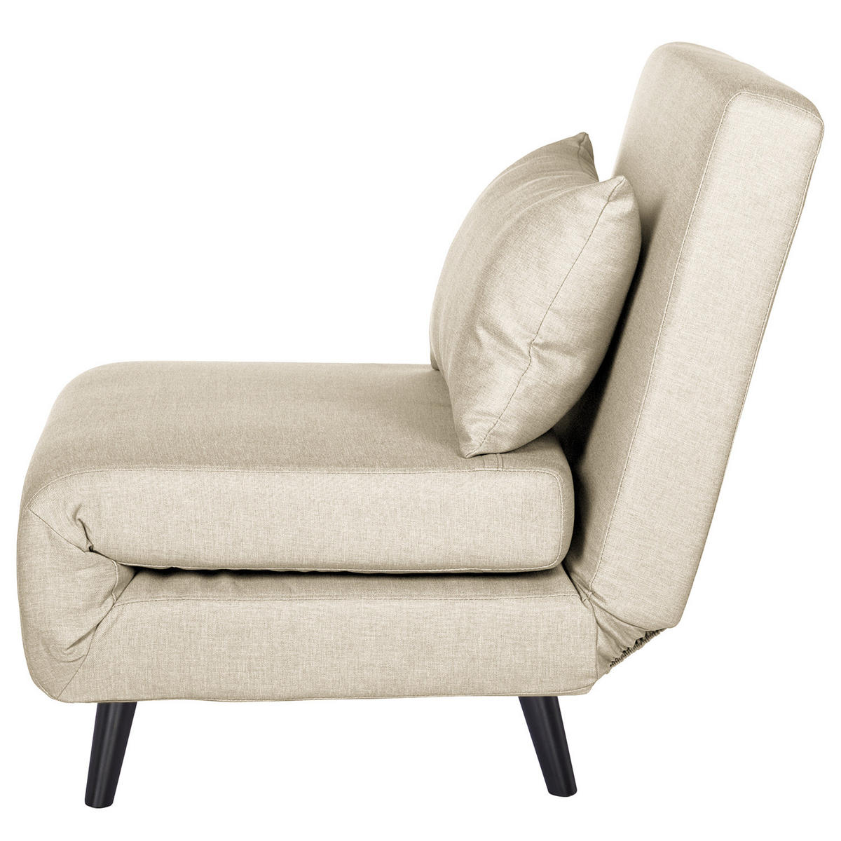 SCHLAFSESSEL - Textil / Teilmassivholz - Schwarz/Cappuccino, Holz/Buchenholz (77/81/90cm) - home24