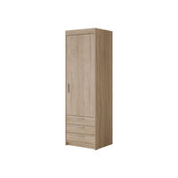 KLEIDERSCHRANK Elena 1D3S - Silberfarben/Sonoma Eiche, Holzwerkstoff/Kunststoff (60/191/53cm) - MIRJAN24