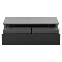 COUCHTISCH 90/45/35,5 cm Schwarz aus Holzwerkstoff mit abnehmbarem Tablett und LED-Licht - Schwarz, Holzwerkstoff (90/45/35.5cm) - OKWISH