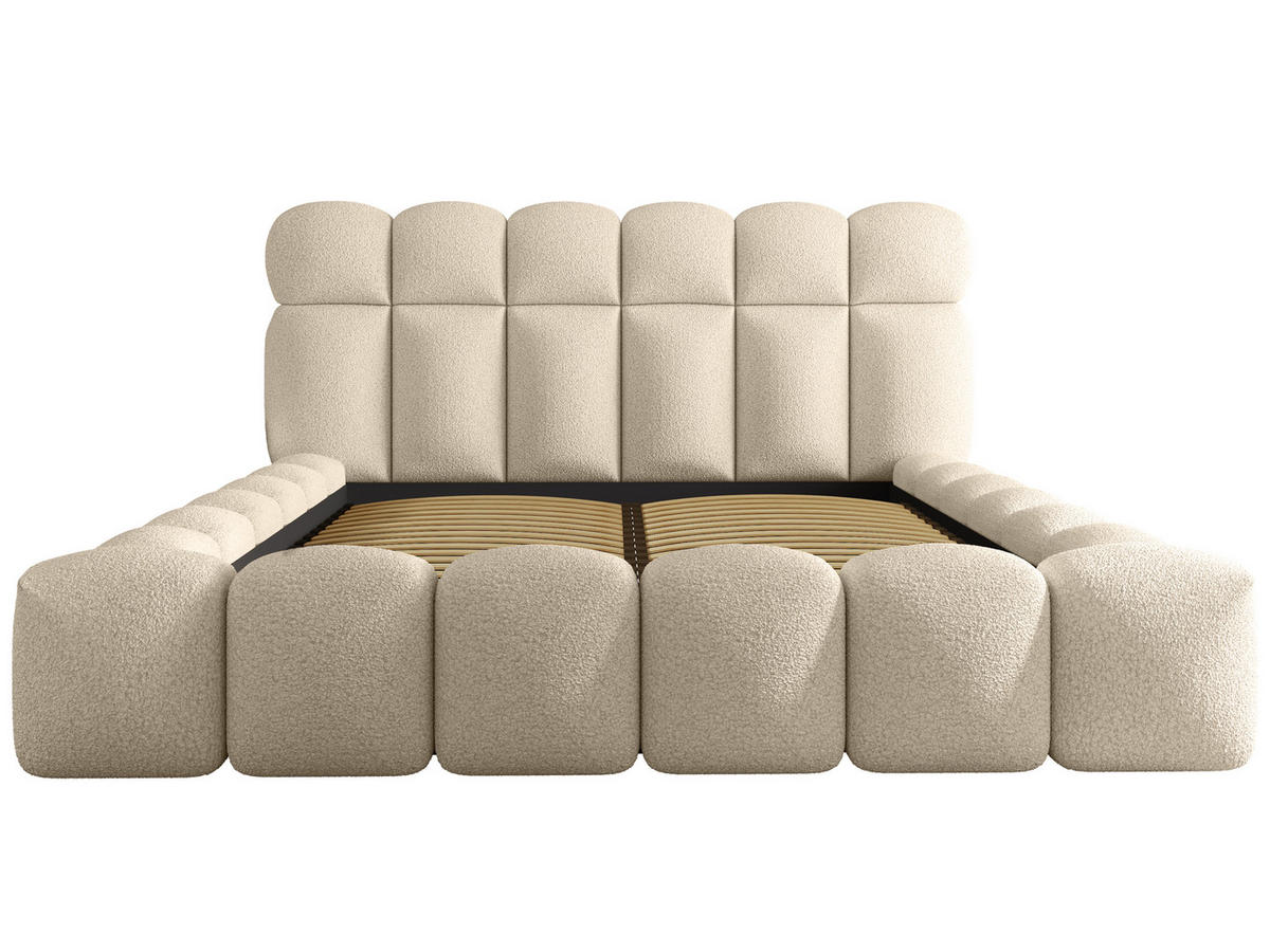 POLSTERBETT Mira XL Beige 140/200 cm Boucle mit Bettkasten - Beige, Textil/Metall (140/200cm) - wonello