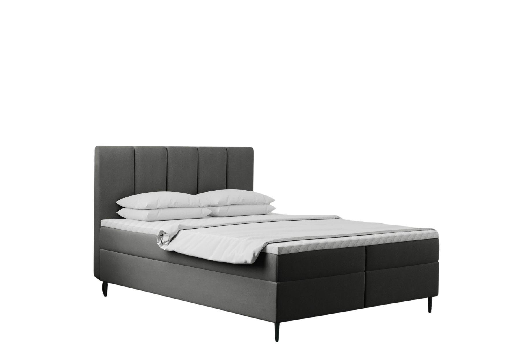 BOXBETT Mit Bettkasten Und Matratze POEL Grau 120x200 cm H3-Bonell - Mooreichefarben/Grau, Holz/Holzwerkstoff (120/200cm) - Kaiser Möbel