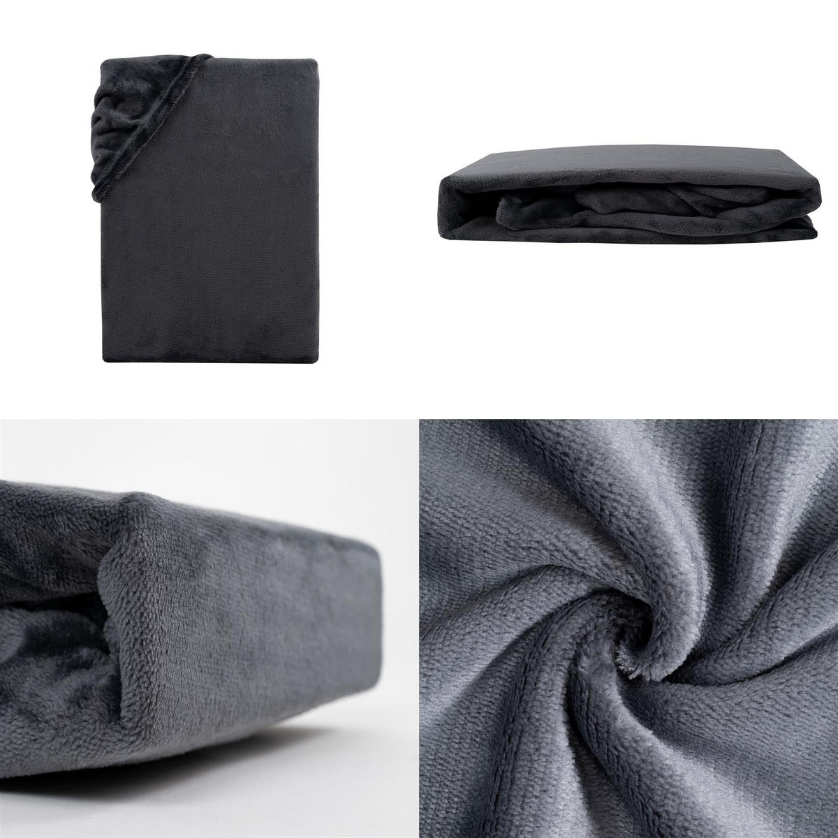 CASHMERE-TOUCH-SPANNBETTLAKEN 100x200 cm, Kuscheliges Winter Bettlaken Anthrazit - Anthrazit, Textil (100/200cm) - Carpe Sonno