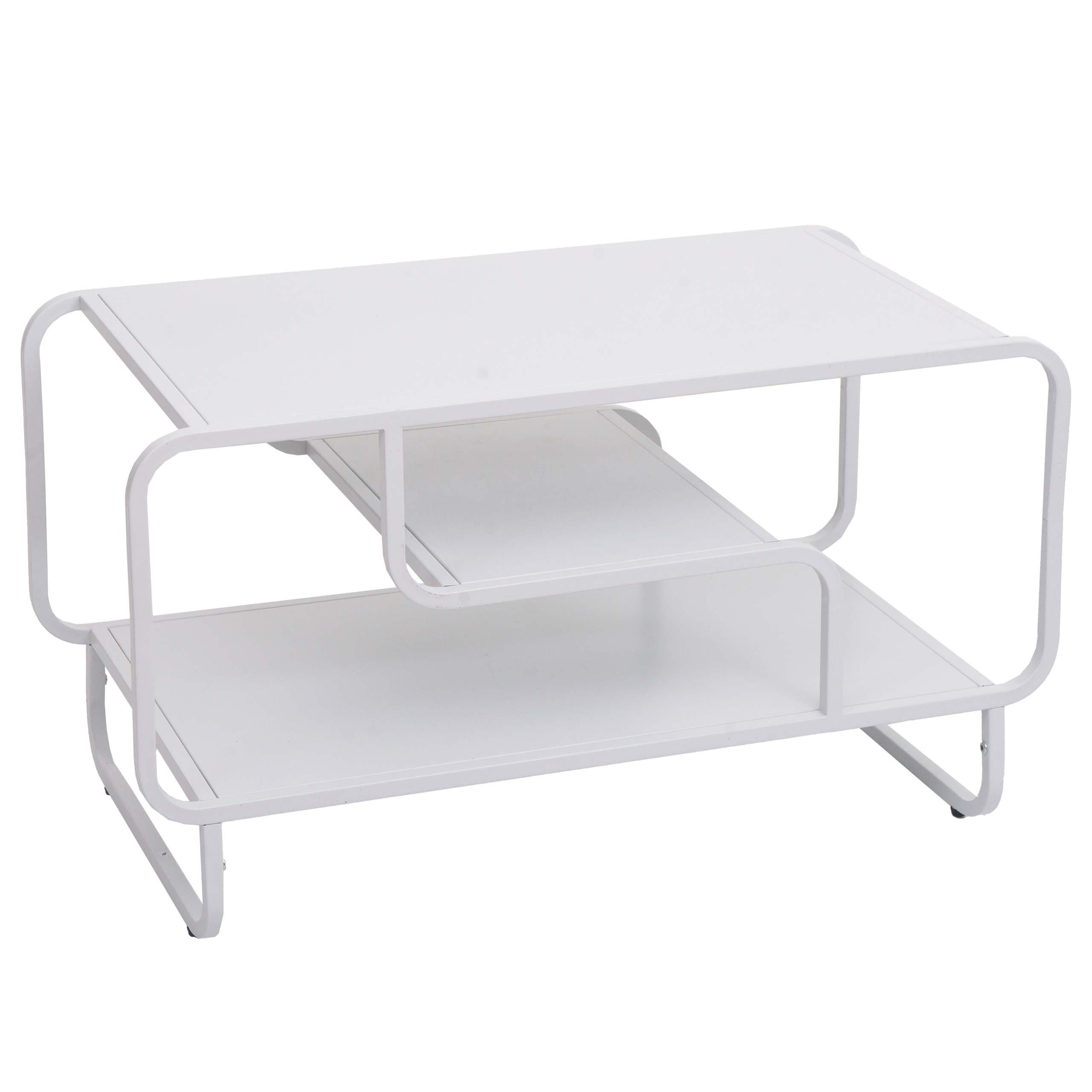 COUCHTISCH rechteck Weiß - Weiß, Metall (40/80/45cm) - MCW