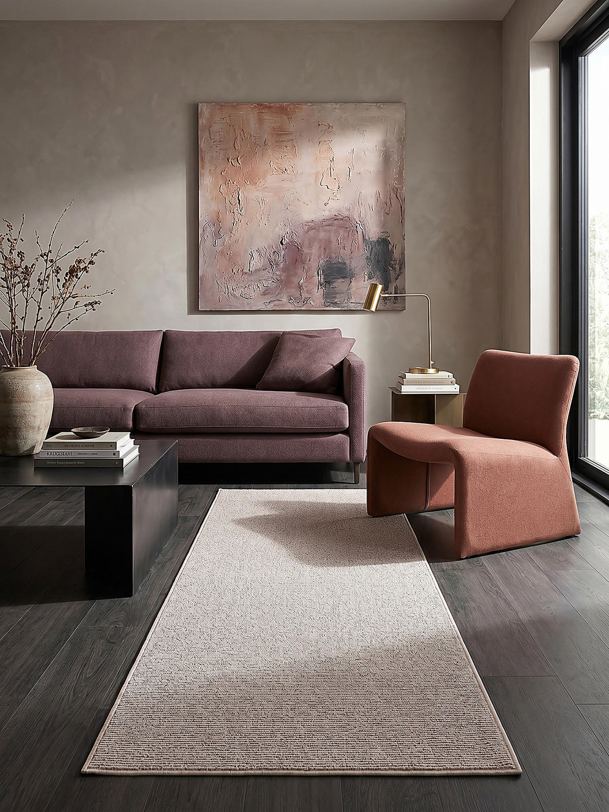 TEPPICH Niederflor Uni COLFOSCO Polypropylen Beige 133 x 133 cm - Beige, Textil (240/340cm) - KADIMA DESIGN