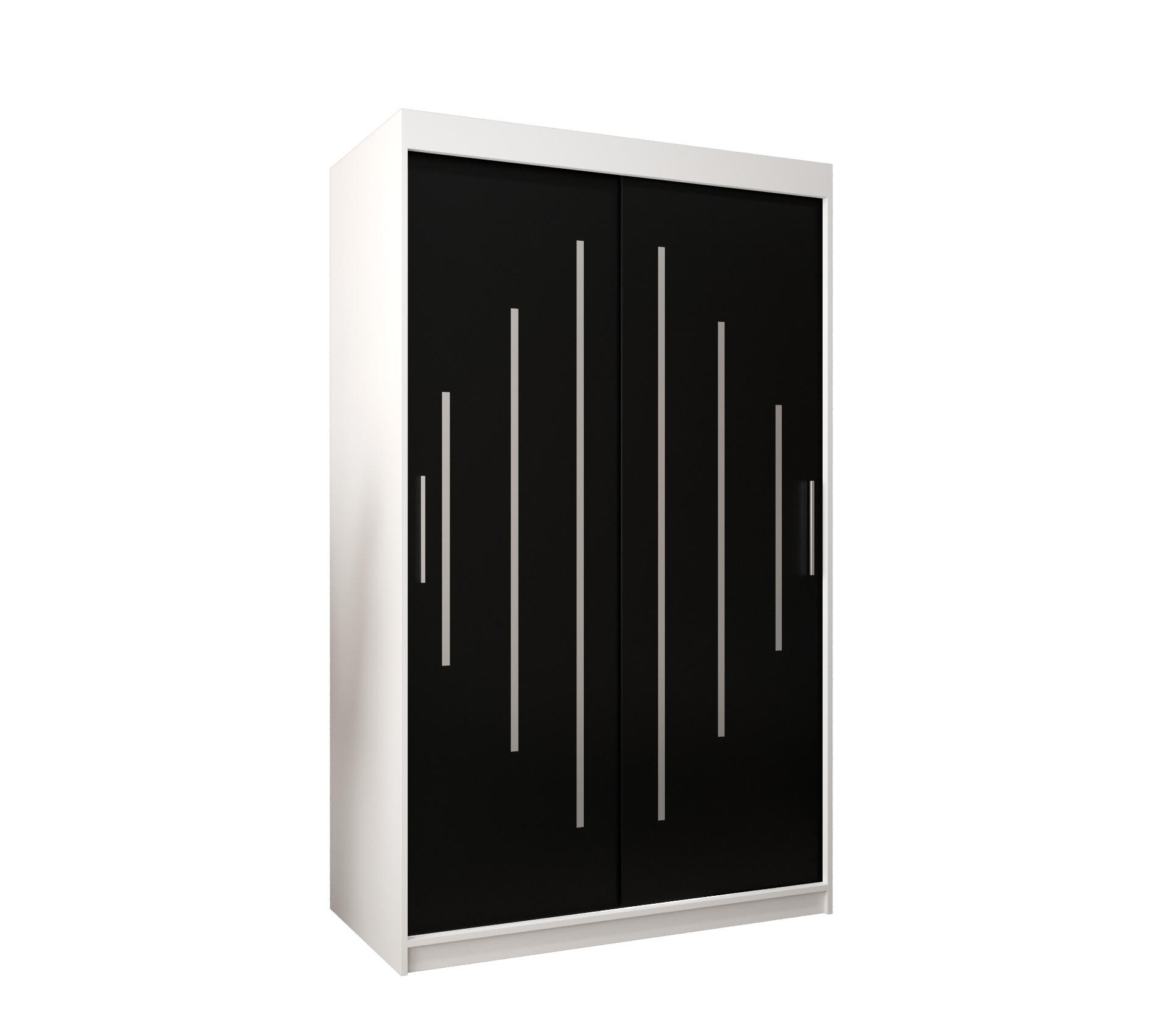 Abiks Möbel Schwebetürenschrank Weiß, Schwarz 120x200x62 cm