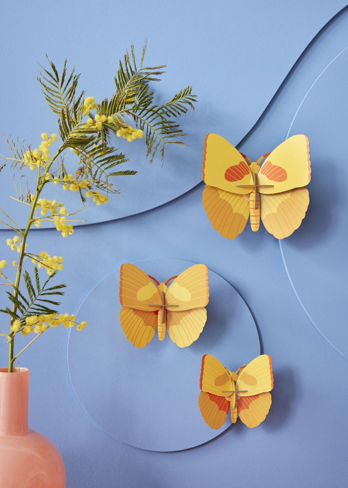 WANDDEKO Bernstein-Trio 7.5/16.5 cm - Multicolor, Wellpappe (7.5/16.5/17cm) - KUNSTLOFT