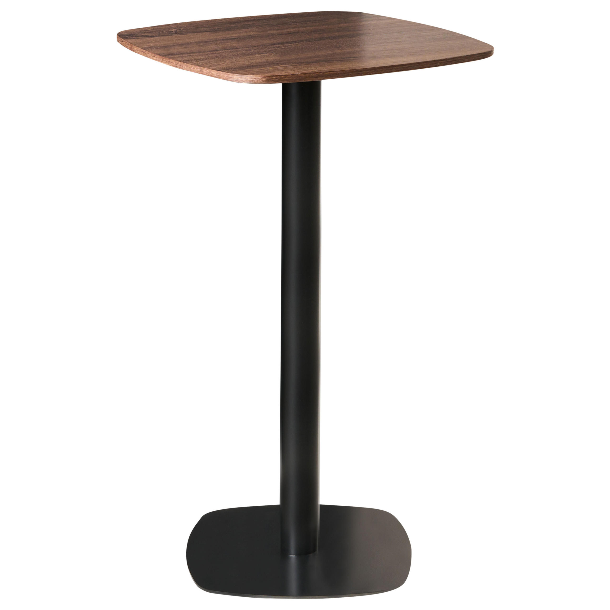 STEHTISCH Schwarz/Dunkelbraun 60/60 cm Morella - Dunkelbraun, Holzwerkstoff (60/60/103cm) - Beliani