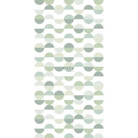FOTOTAPETE Halbkreise im Retro-Stil 150 x 279 cm - Grün, Papier (150/279cm) - ESTAhome