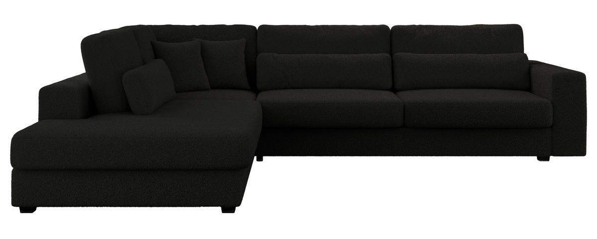 ECKSOFA Savona Schwarz Boucle - links - Schwarz, Kunststoff/Textil (316/249cm) - MKS