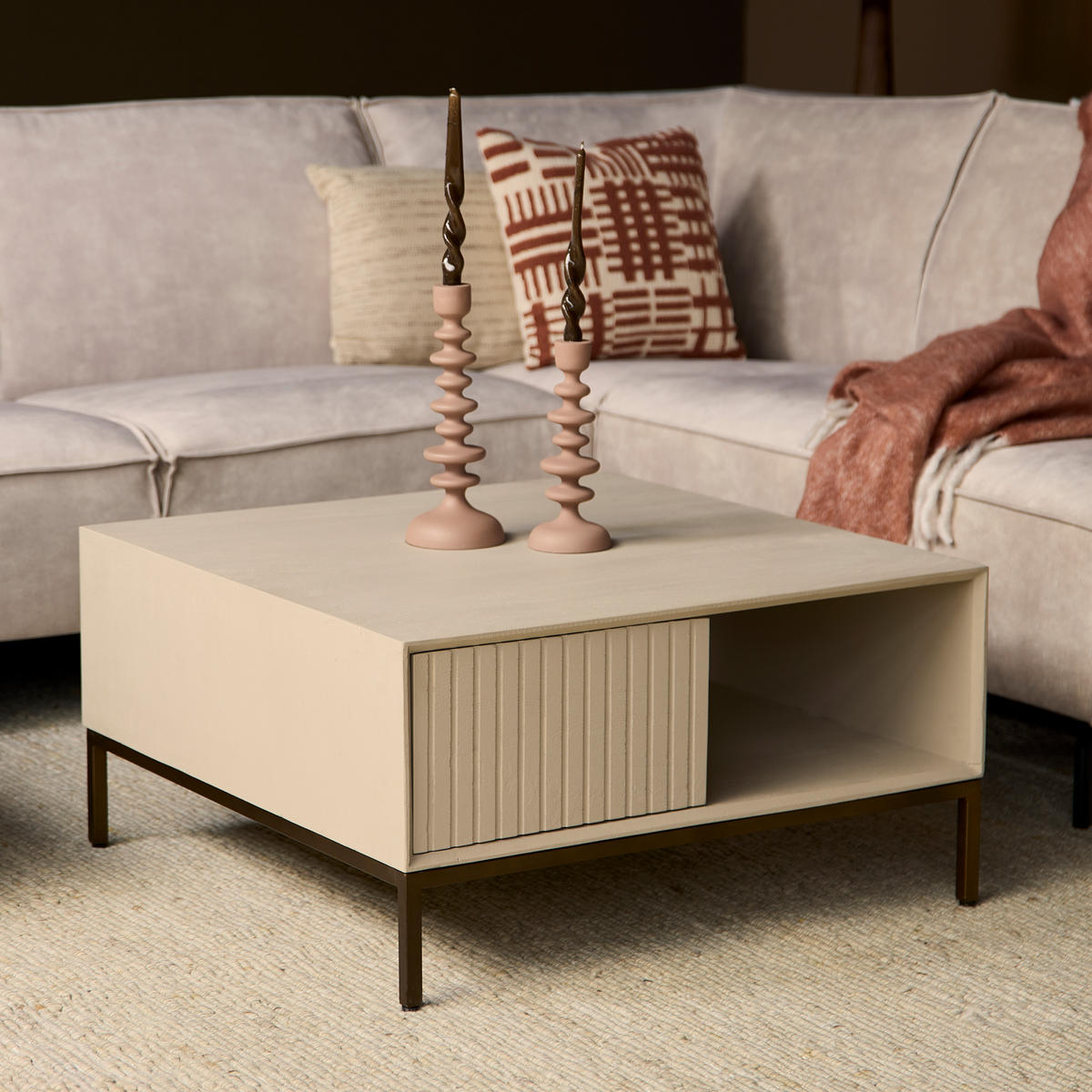 COUCHTISCH Madison Beige 80/80/40 cm - Beige, Holz (80/80/40cm) - Starfurn