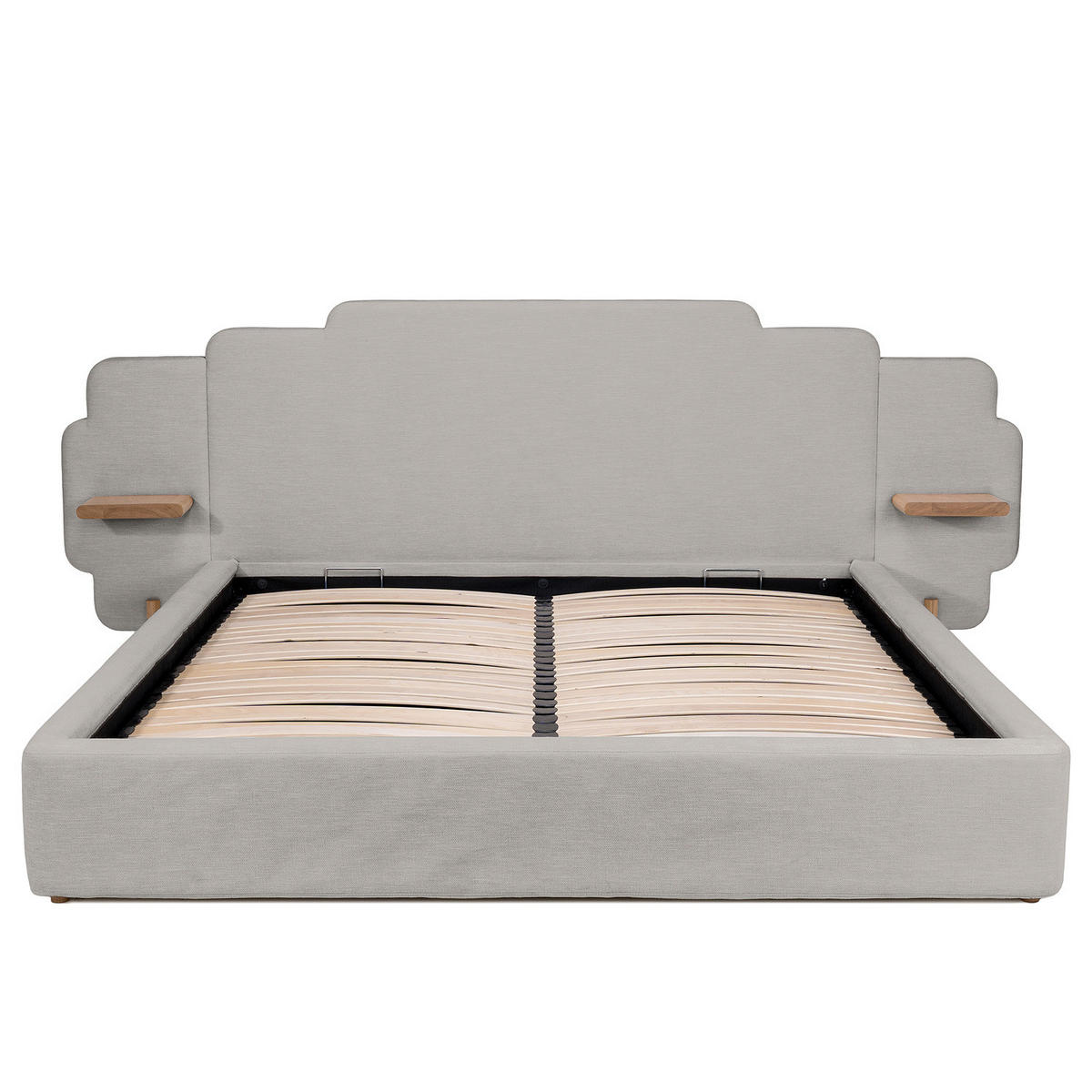 POLSTERBETT - Chenille - Hellgrau, Textil (200/200cm) - home24