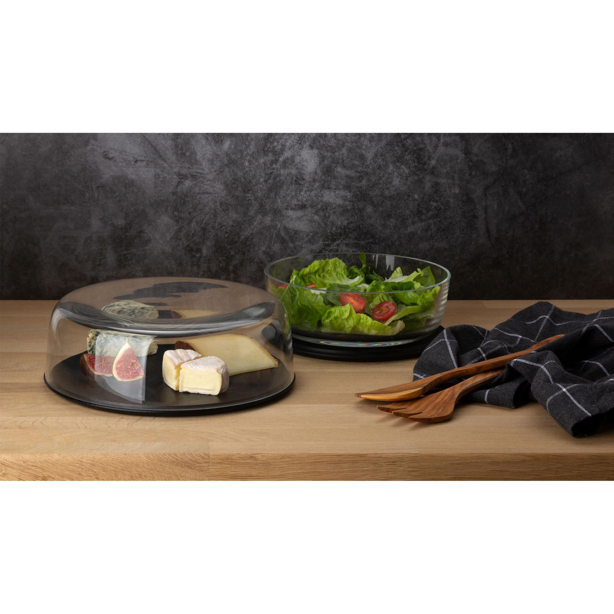 KÄSEGLOCKE mit Schüssel, 2-tlg., Ø 27.2 cm - Transparent, Glas (28/10/28cm) - Continenta
