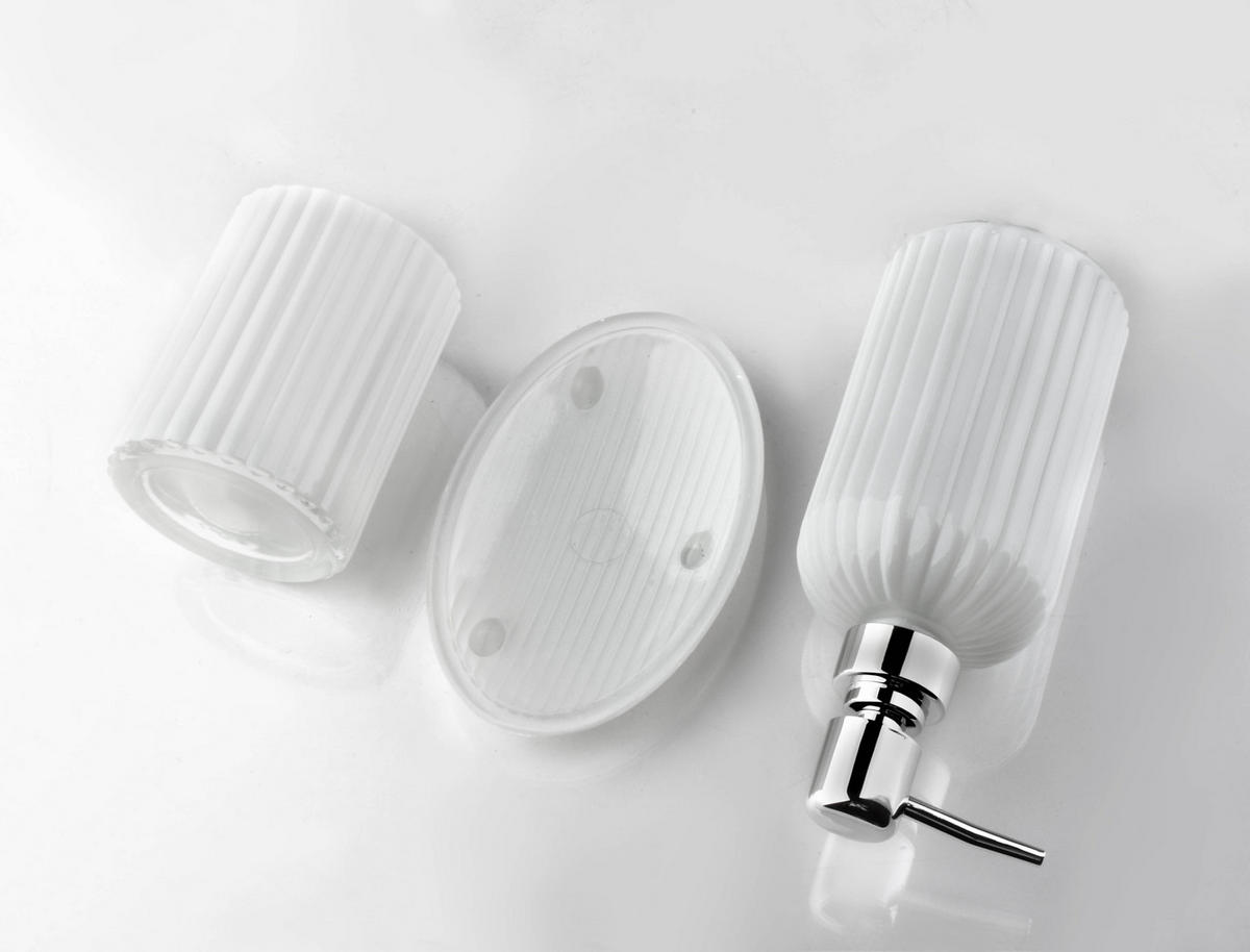 BADEZIMMERZUBEHÖR Ari Weiß 19/9/19 cm Glas - Weiß, Glas (9/19/19cm) - Mondex