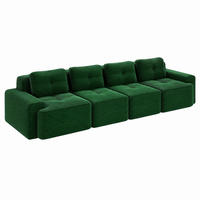 SOFA modular mit Tiefsitz 74 cm Cord Green - Grün, Kunststoff (104/69/382cm) - Meubliv