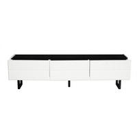 TV-SCHRANK 170/35/47 cm Schwarz-Weiß mit 3 Schubladen Hochglanz - Schwarz, Holzwerkstoff/Metall (170/47/35cm) - Oxeza
