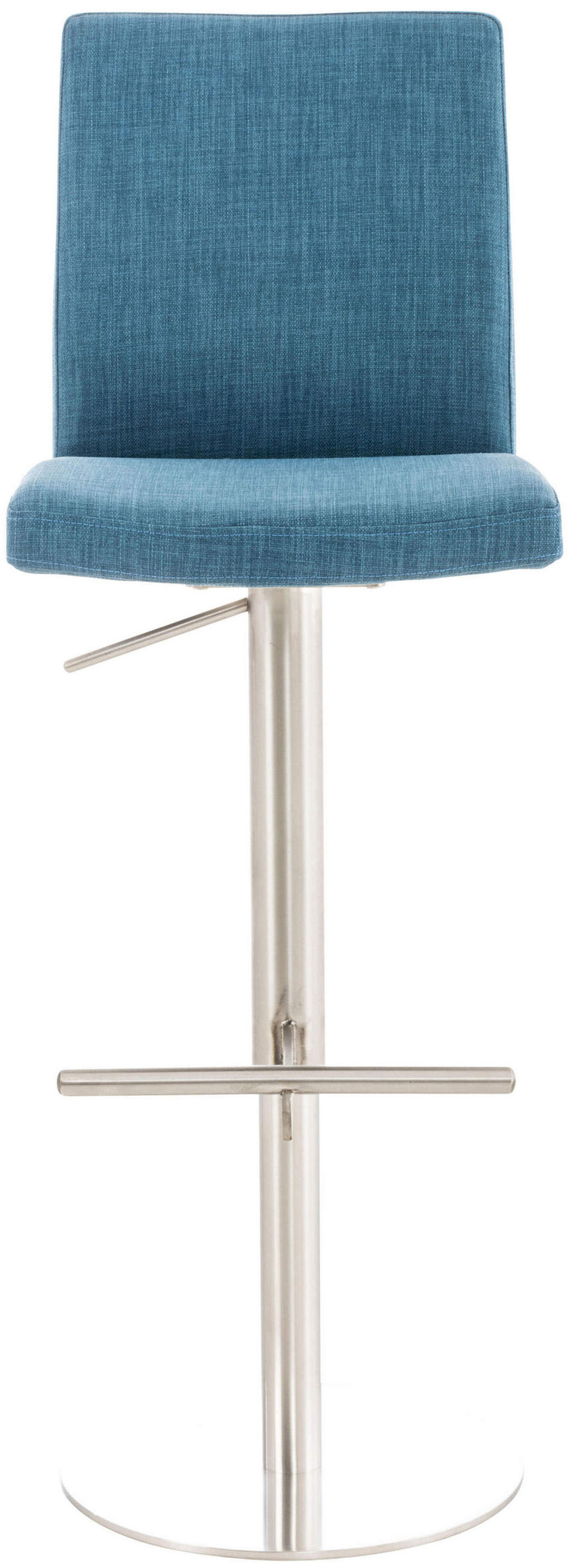 BARHOCKER Cathy, Gestell Edelstahl, Stoff Blau - Blau/Chromfarben, Textil/Metall (40/100/49cm) - TPFLiving