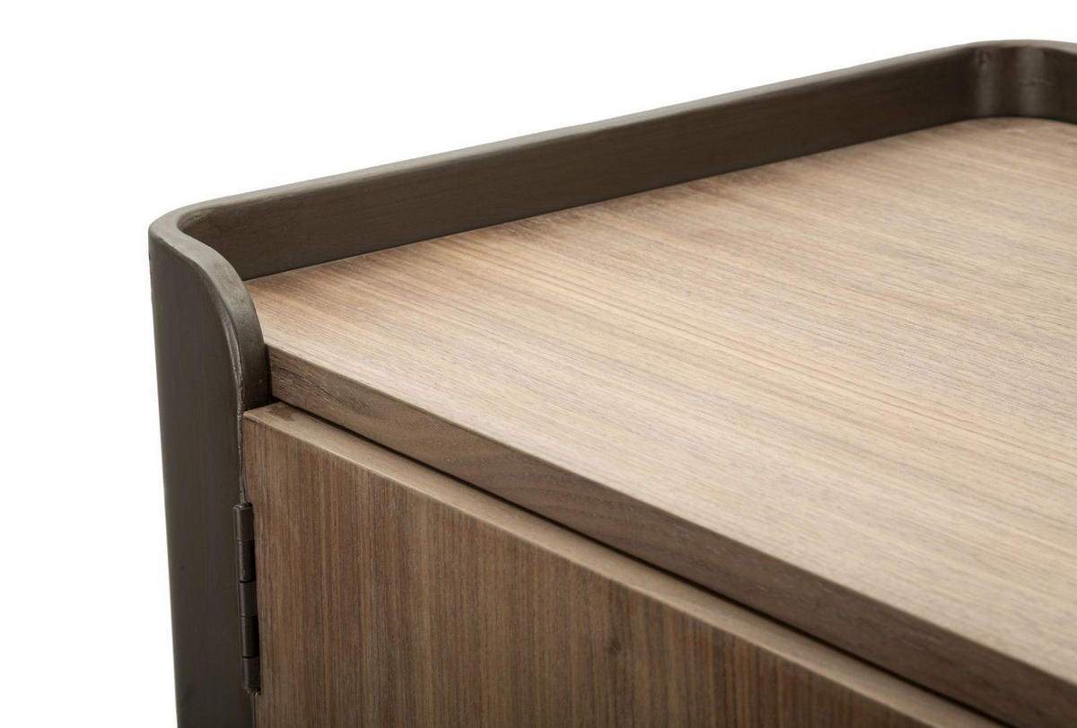 KOMMODE Toronto, grau und braun, Tannenholz und Eisen, 100 x 42 x 110 cm - Braun/Grau, Holz/Metall (100/110/42cm) - Mauro Ferretti
