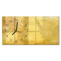 WANDUHR 60x30 cm - Blumenkunst - Gelb, Glas (60/30/0.4cm) - TULUP