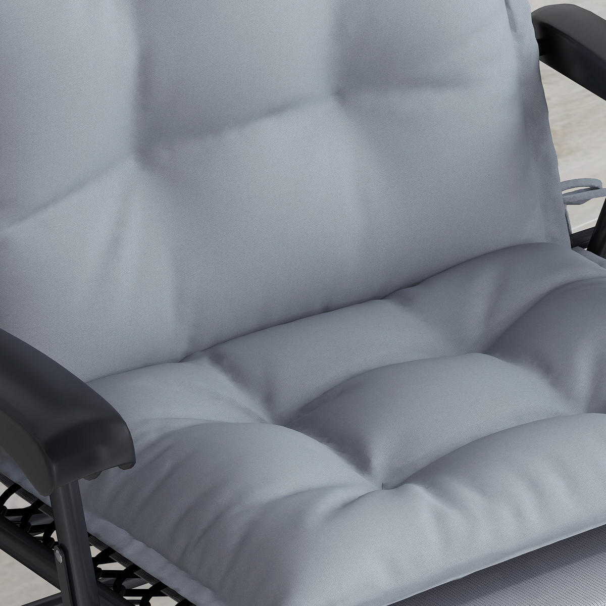 SESSELAUFLAGENSET 2er-Set aus Polyester 50x116x5 cm in Hellgrau mit Bändern - Hellgrau, Textil (50/5/116cm) - Modfu