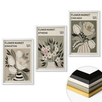 WANDBILDER 3er-Set - 40x60 cm Weißer Rahmen - Retro-Blumenarrangements - Weiß, Kunststoff (40/60cm) - ArtPrintCave