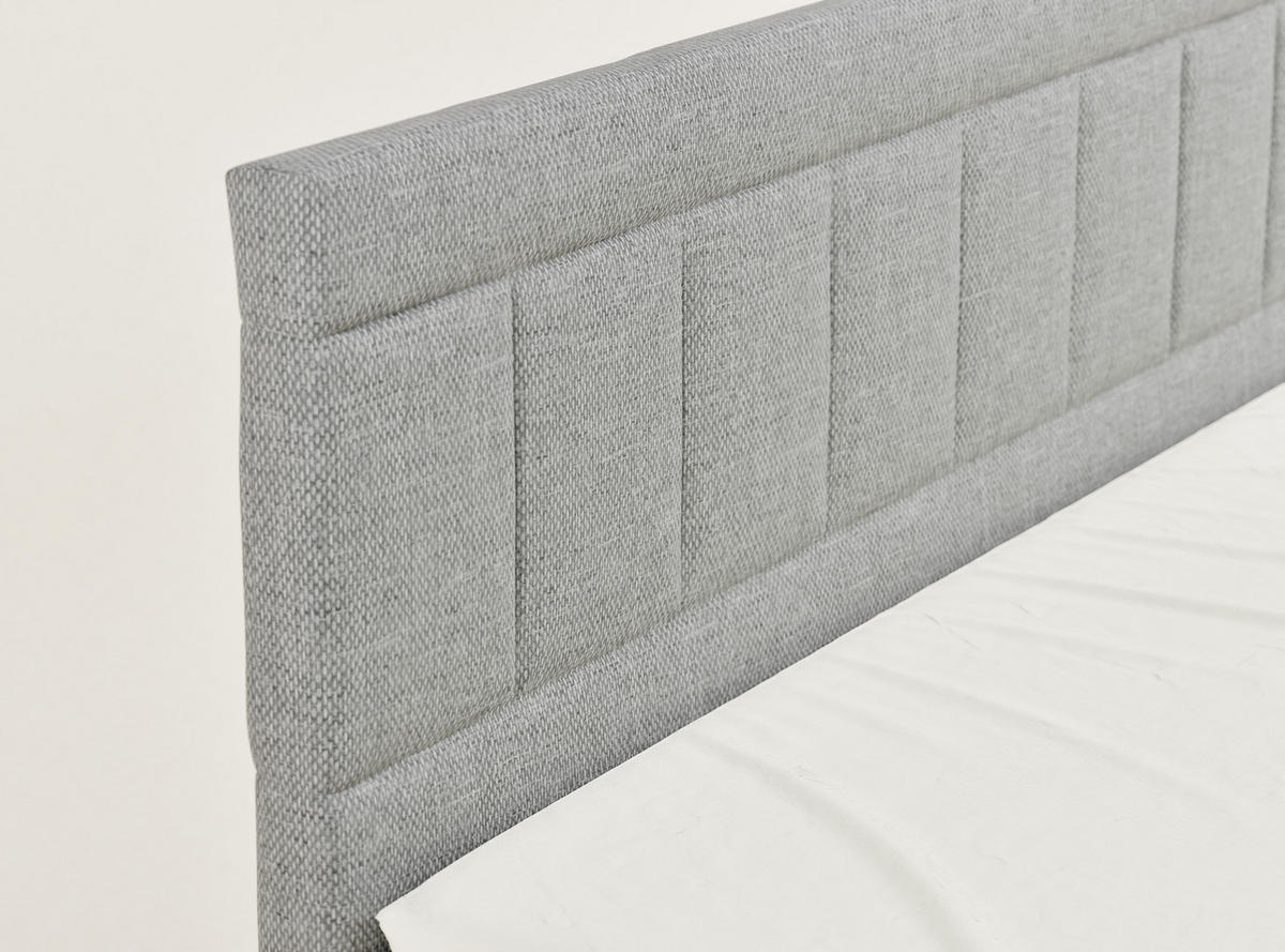 BOXSPRINGBETT Caya 140/200 cm, in Grau, Bettkasten, Matratze, Topper - Schwarz/Grau, Holz/Holzwerkstoff (140/200cm) - Maison de Reve