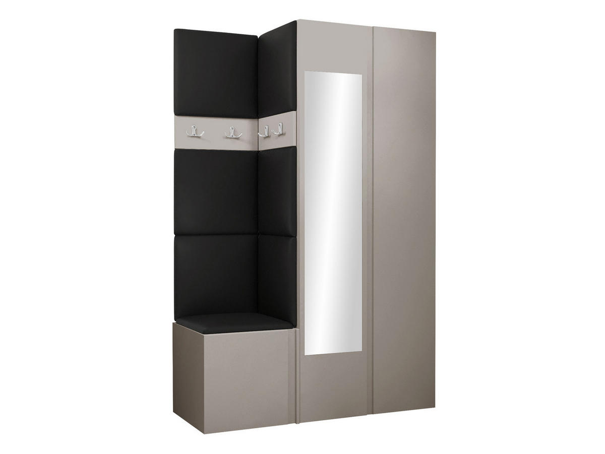 GARDEROBEN-SET Orion XXVI - Kaschmir/Schwarz, Holzwerkstoff/Kunststoff (116/186/46cm) - MIRJAN24