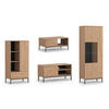 WOHNWAND Queba 1 Hikora 240/190/60 cm Funktional Modern - Hellbraun, Holzwerkstoff/Kunststoff (240/190/60cm) - AX Living