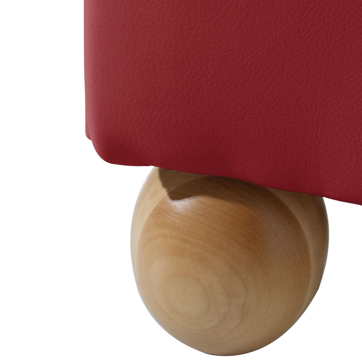 OHRENBACKENSESSEL Kasha Bezug Kunstleder Buche natur / chilli - Rot/Buchefarben, Kunststoff (93/103/87cm) - 58aufmkessel
