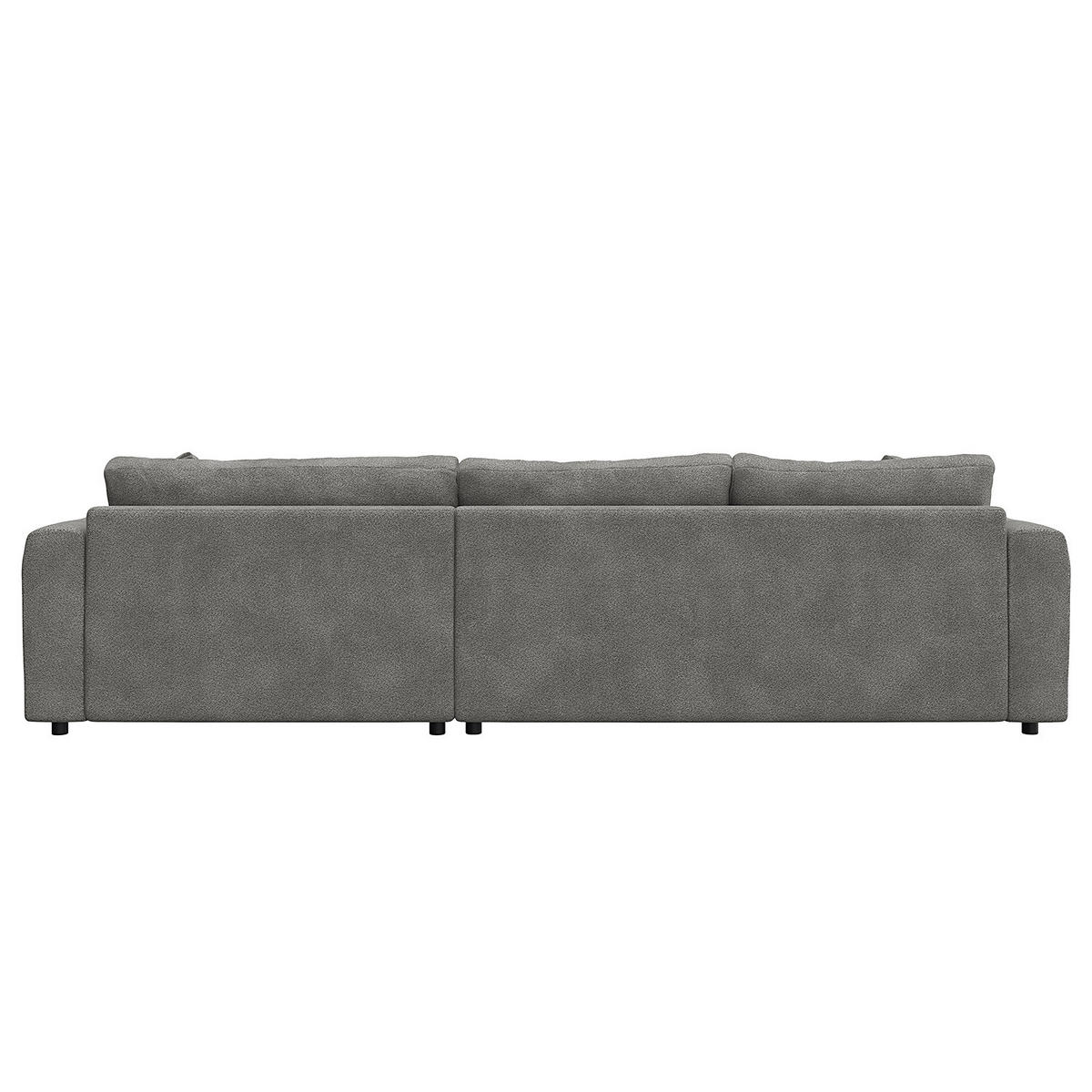 ECKSOFA mit Longchair - Schwarz/Grau, Kunststoff/Textil (286/183cm) - home24