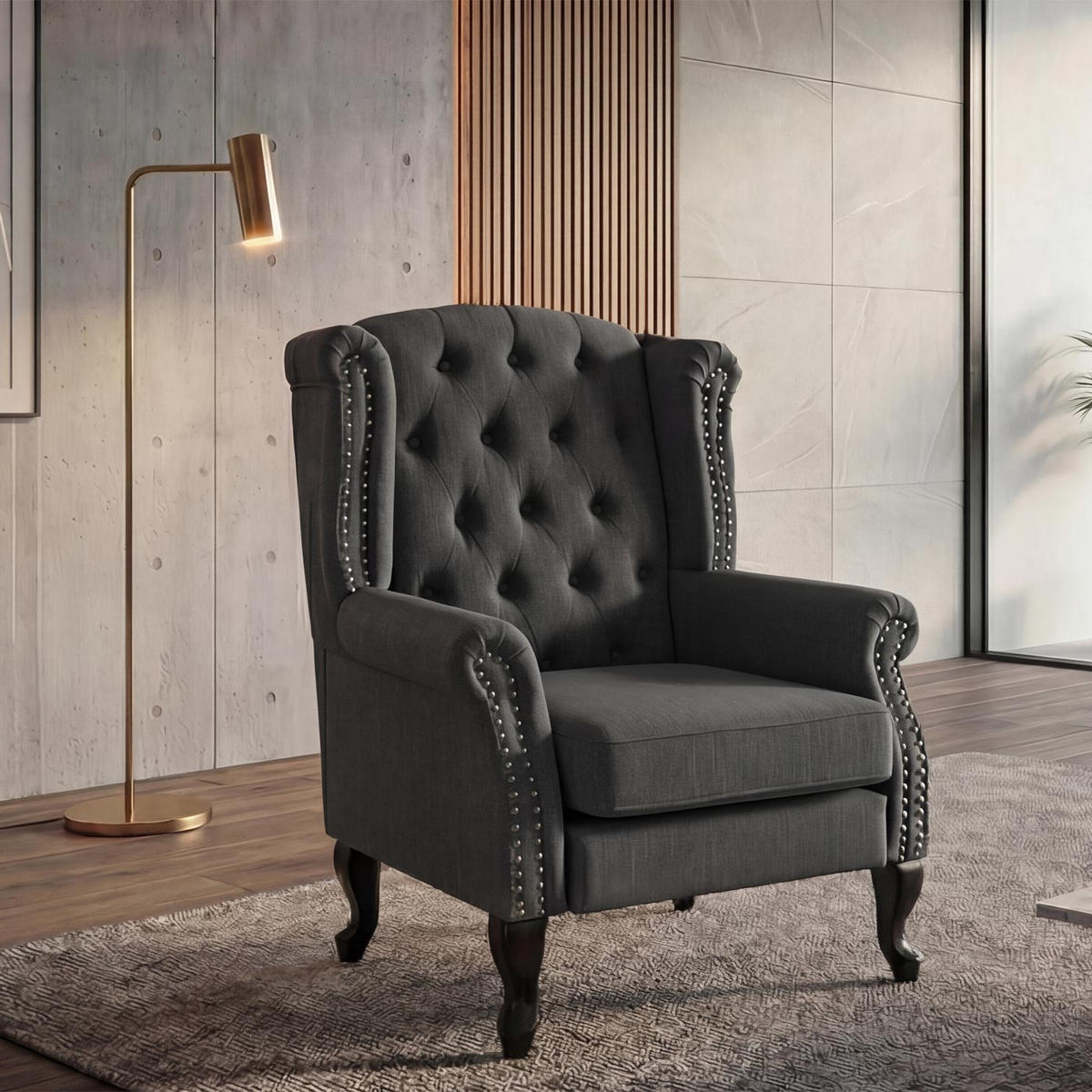 RELAXSESSEL Anthrazit - Anthrazit, Textil (75/102/80cm) - MCW