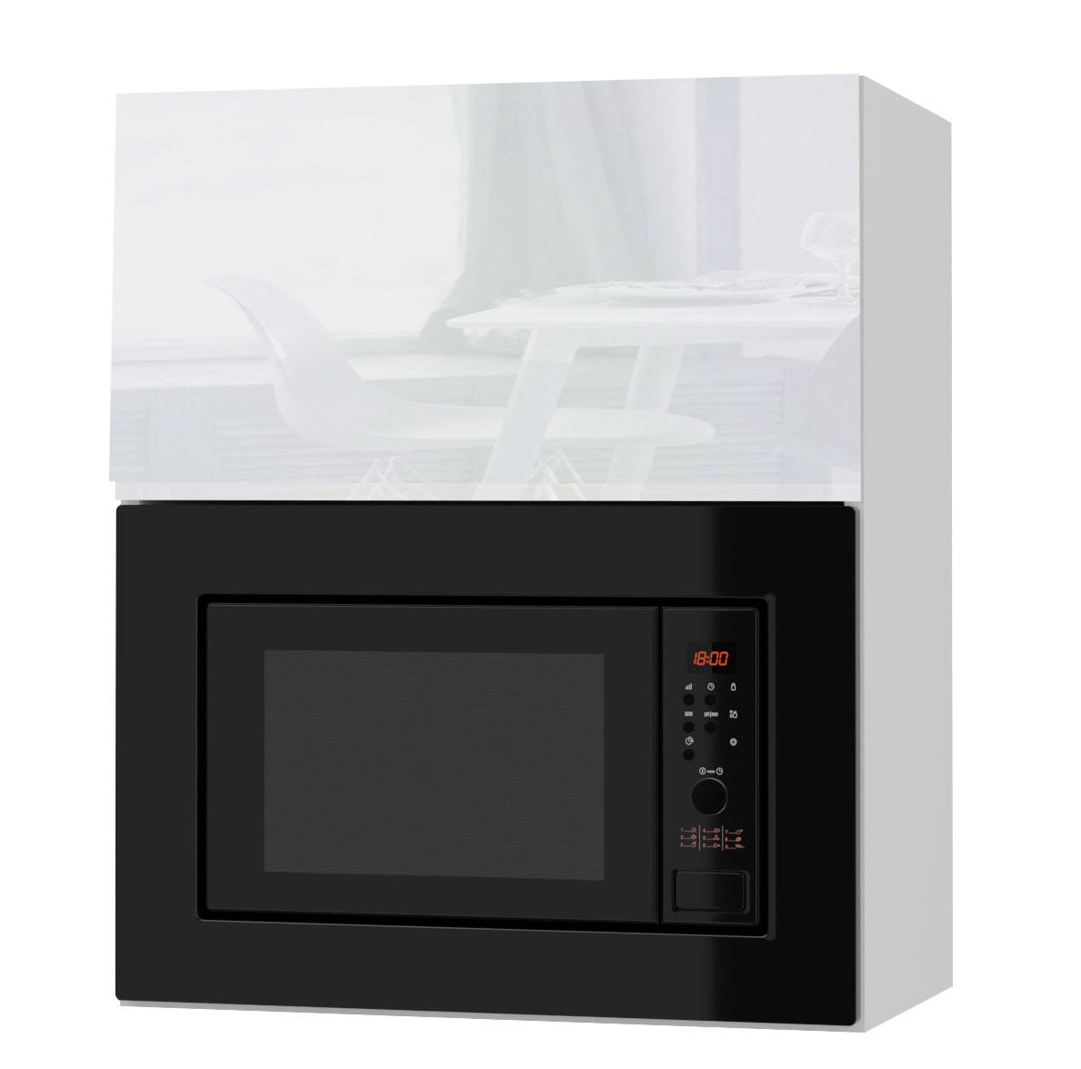 MIKROWELLENUMBAUSCHRANK Avellino W2MK/60 weiß Acryl Hochglanz / Weiß 60 / 32,5 / 72cm - Weiß Hochglanz/Weiß, Holz/Holzwerkstoff (60/72/32.5cm) - Feldmann-Wohnen