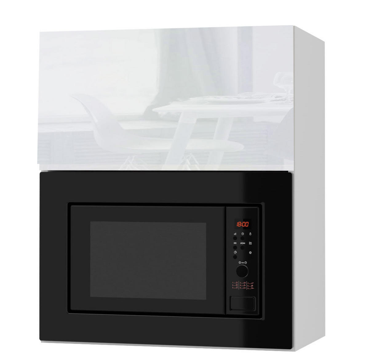 MIKROWELLENUMBAUSCHRANK Avellino W2MK/60 weiß Acryl Hochglanz / Weiß 60 / 32,5 / 72cm - Weiß Hochglanz/Weiß, Holz/Holzwerkstoff (60/72/32.5cm) - Feldmann-Wohnen
