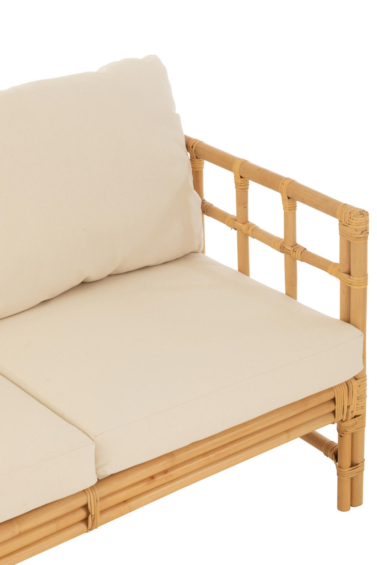 SOFA ELISE - Rottan - Natürliche - 3-Sitzer - Naturfarben, Naturmaterialien (73/64/187cm) - J-Line