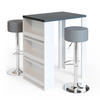 BARTISCH-SET Anthrazit/Weiß 57 x 80 cm mit 2 Barhockern - Anthrazit/Weiß, Holzwerkstoff (57/106/80cm) - Vicco