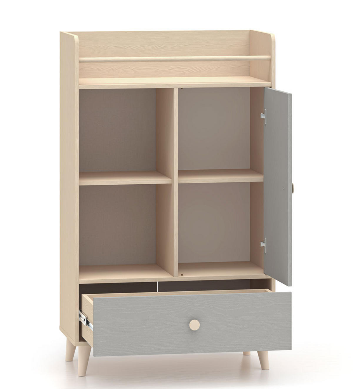 KOMMODE Mevel Wüstensand / Palladiumgrau 80 / 40 / 132cm - Grau, Holz/Holzwerkstoff (80/132/40cm) - Feldmann-Wohnen