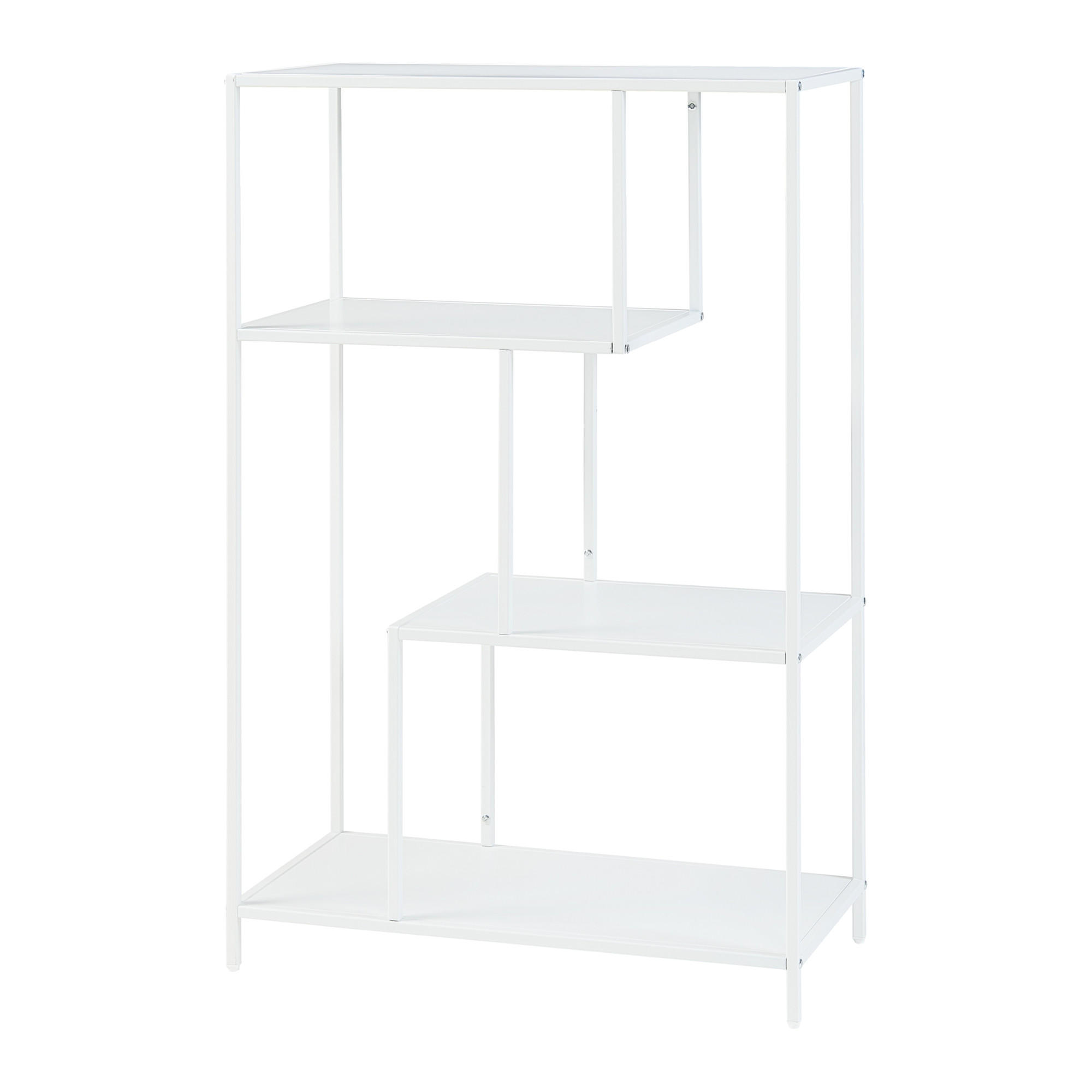 BÜCHERREGAL Reisjärvi - Weiß, Metall (75/115/35cm) - [en.casa]