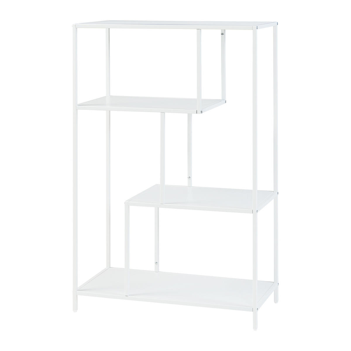 BÜCHERREGAL Reisjärvi - Weiß, Metall (75/115/35cm) - [en.casa]