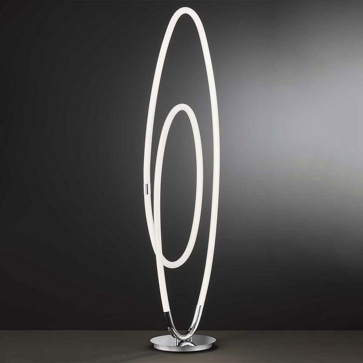 LED STEHLEUCHTE Chrom Silber - Silberfarben, Metall (36/25/140cm) - Wofi