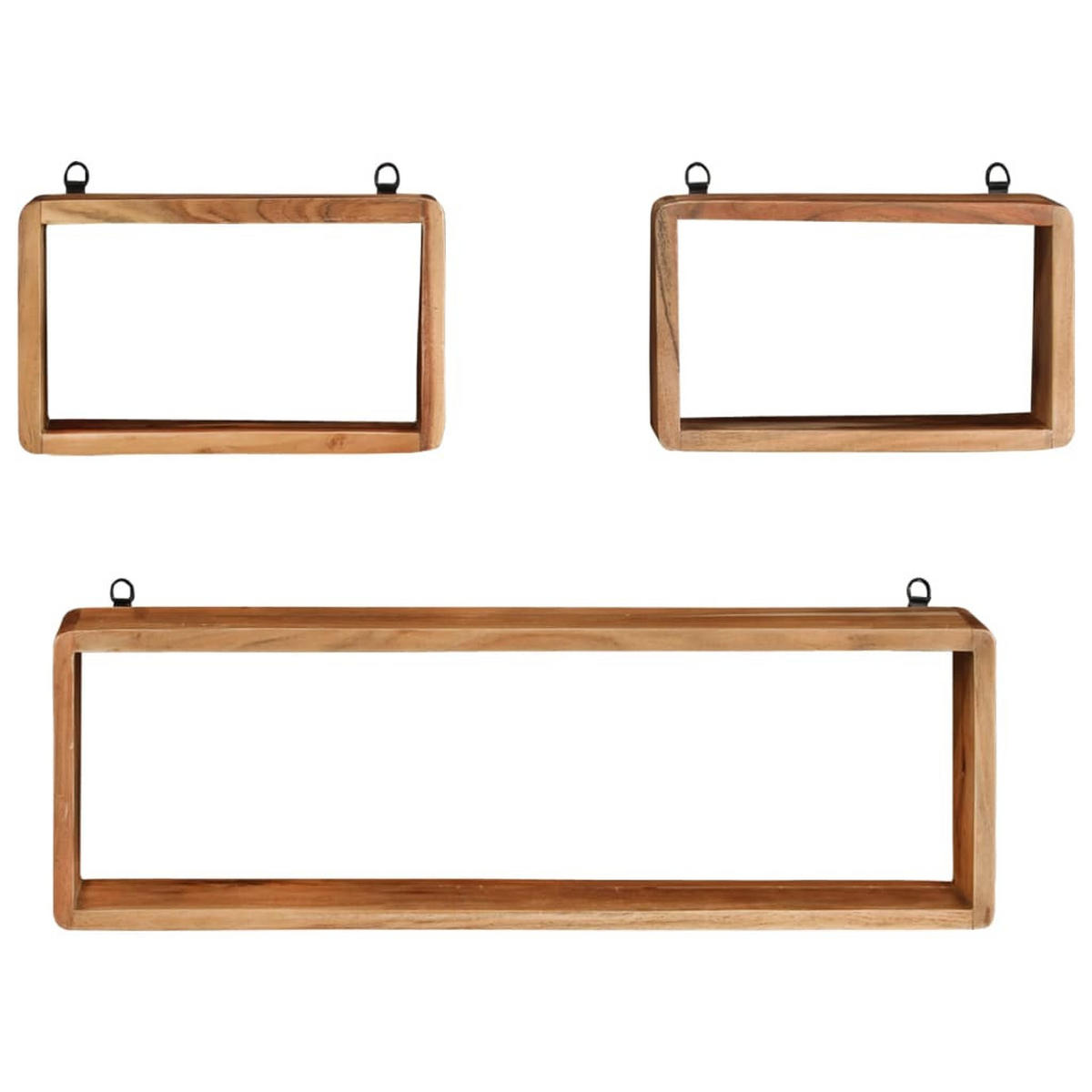 3-TLG. Würfelregal-Set Massivholz Akazie - Braun, Holz (15/25/80cm) - furnicato