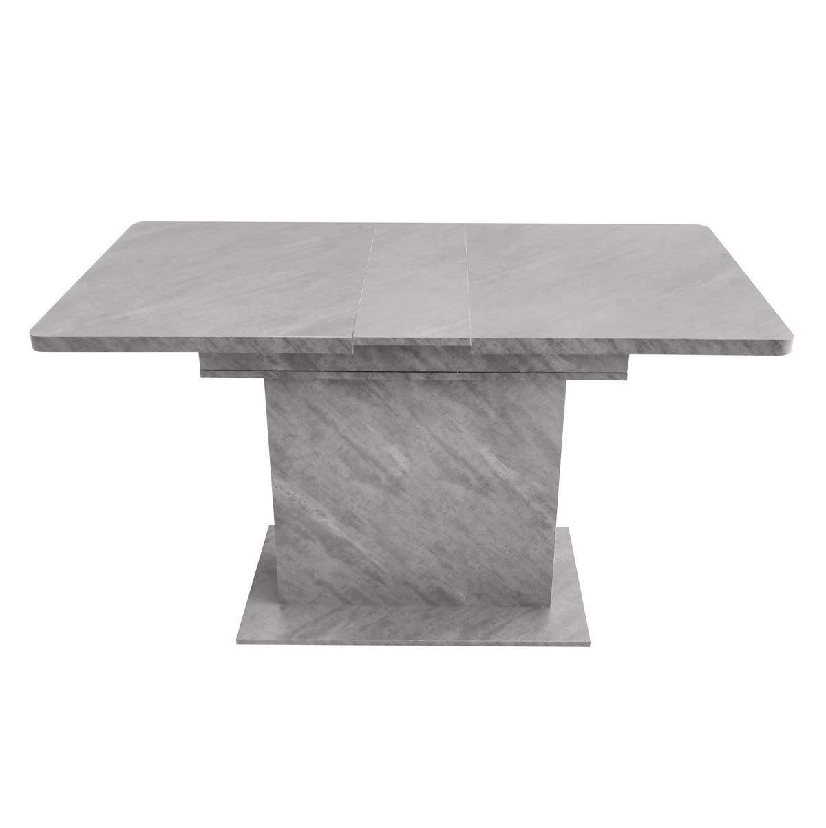 ESSTISCH ausziehbar in Grau mit Stauraum und Betonoptik,130/70/75 cm - Grau, Holzwerkstoff (130/70/75cm) - Flora Grace